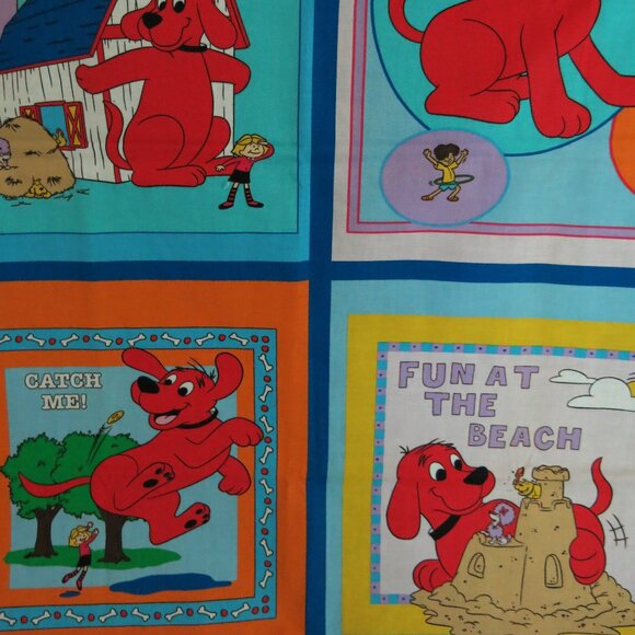 Vintage Cranston Clifford Red Dog Baby Soft Book Fabric Wall Panel Quilt To Sew - Picture 4 of 7